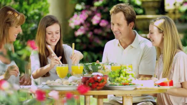 Aile açık havada yemek — Stok video