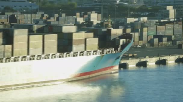 Puerto de envío global de contenedores, Miami , — Vídeos de Stock