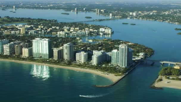 Zonsopgang weergave van Bal Harbour, Miami — Stockvideo