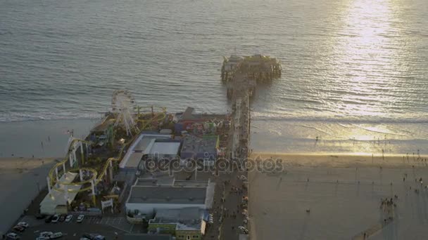 De pier van Santa Monica Los Angeles — Stockvideo