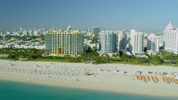 South Beach van Art deco Miami — Stockvideo
