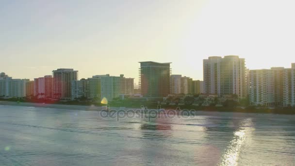 Zonsondergang van North Beach, Miami — Stockvideo