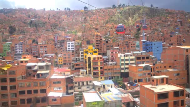 El Alto La Paz σύστημα διαμετακόμισης τελεφερίκ — Αρχείο Βίντεο