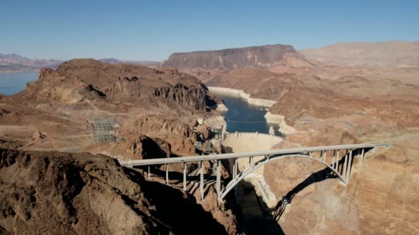 Hoover Dam di US 93 tujuan wisata — Stok Video
