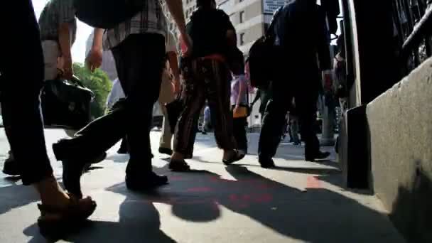 Business people walking to work — Stock Video