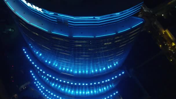 Verlichte Totalbank gebouw, Miami — Stockvideo