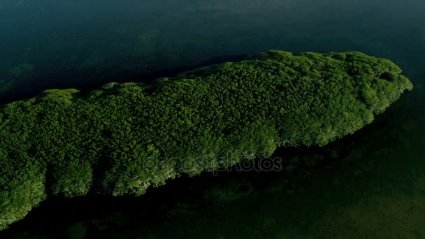 Caribbean Island in turquoise lagoon — Stock Video