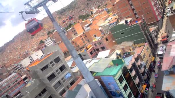 El Alto La Paz tranzitní systém lanovky — Stock video