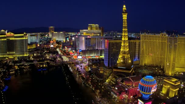 Illuminated Caesars Palace Las Vegas — Stock Video
