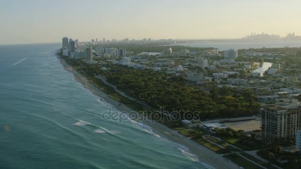 Puesta de sol de la costa del Parque Espacial North Beach — Vídeos de Stock