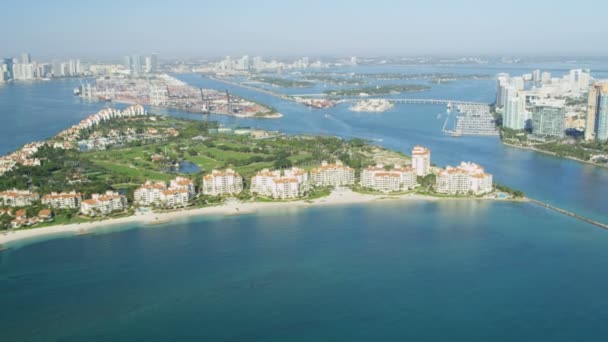 Luxusní Panorama Fisher Island — Stock video