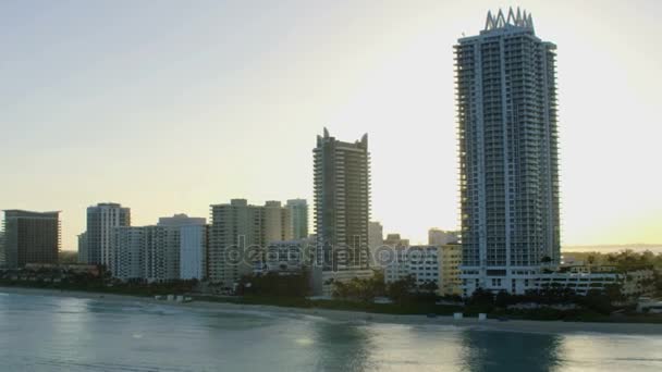 Sunset view of  North Beach, Miami — Stock Video