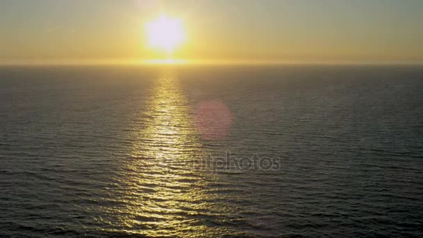 Pacific ocean of golden glow — Stock Video