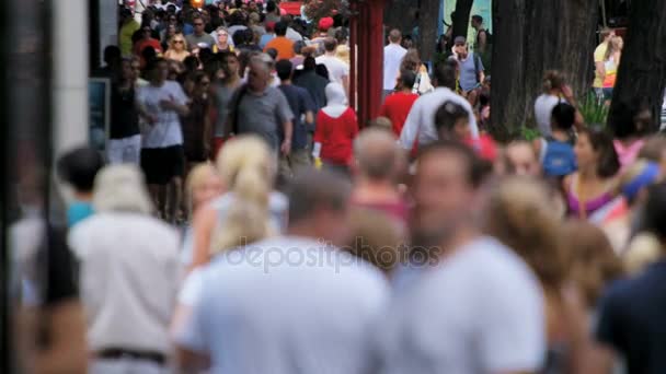 People walking on busy streets — Stock Video