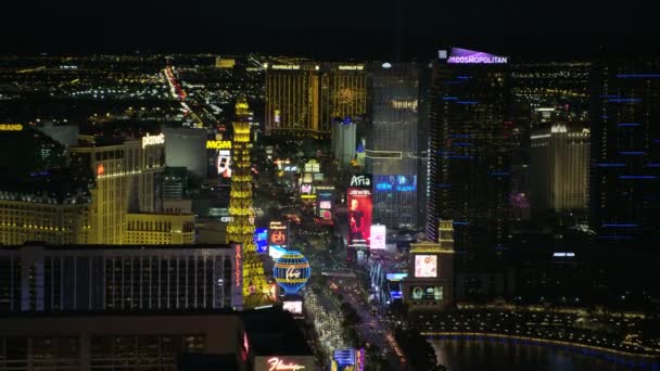 Iluminado Las Vegas Strip — Vídeo de Stock