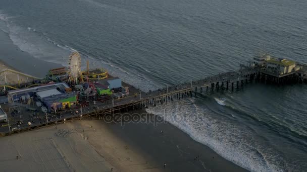 De pier van Santa Monica Los Angeles — Stockvideo