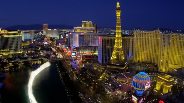 Işıklı Bellagio çeşme Las Vegas — Stok video