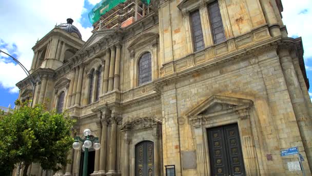 Catedral Metropolitana de Bolivia — Vídeo de stock