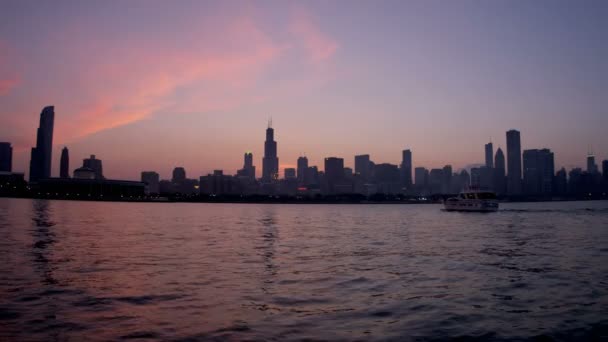 Chicago Skyline y Waterfront — Vídeo de stock