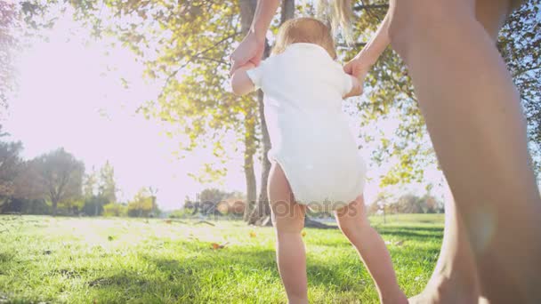 Bébé fille pratique ses premiers pas — Video