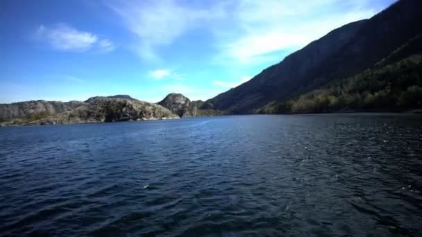 Fiorde de Lysefjorden Noruega — Vídeo de Stock