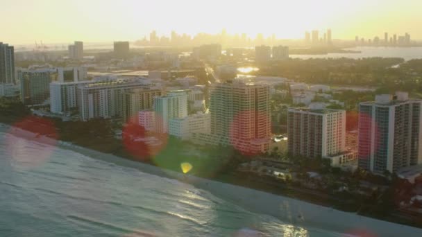 Puesta de sol del paseo marítimo de South Beach — Vídeos de Stock