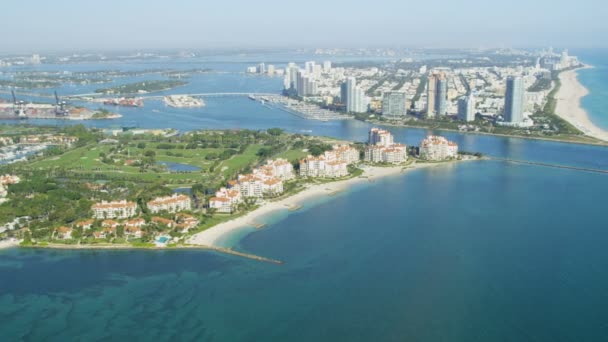 Skyline de lujo Fisher Island — Vídeo de stock