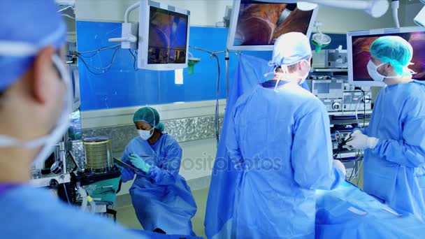 Hospital cirúrgico Operação Médica Laparoscópica — Vídeo de Stock