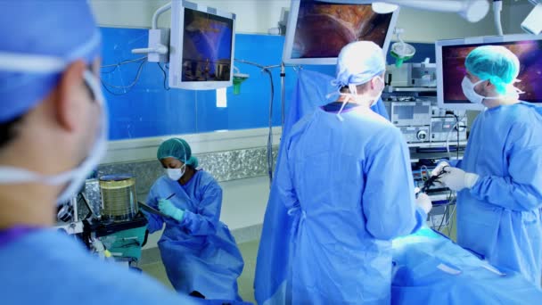 Surgical hospital Laparoscopic medical Operation — Stock Video