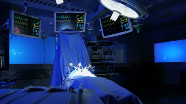 Operacja szpitalnego z nowoczesnym wyposażeniem — Wideo stockowe