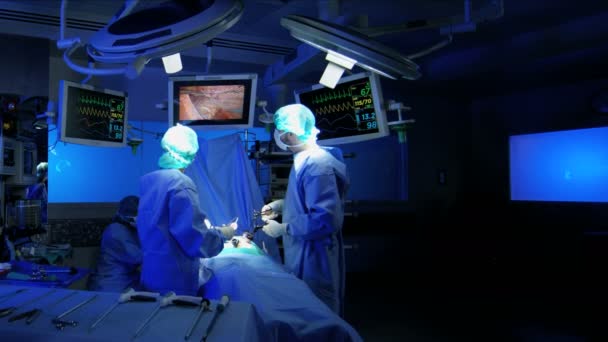 Operazione laparoscopica dell'ospedale chirurgico — Video Stock