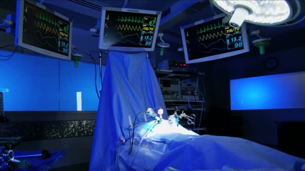 Лапароскопия Театр медицинской больницы — стоковое видео