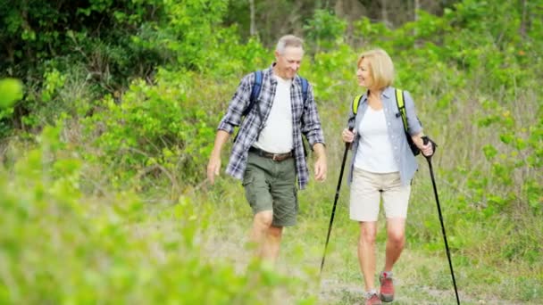 Couple enjoying vacation in the countryside — Stock Video