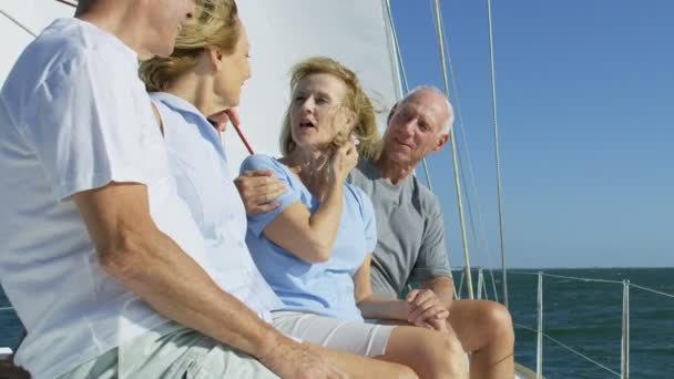 Friends on a luxury boat — Stock Video