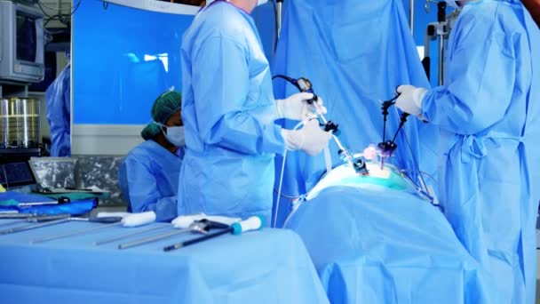 Лапароскопическая операция по хирургическому обучению — стоковое видео