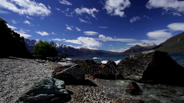 Lago Wakatipu, Nueva Zelanda — Vídeo de stock