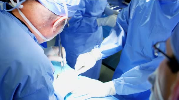 Squadra chirurgica che esegue chirurgia ortopedica — Video Stock