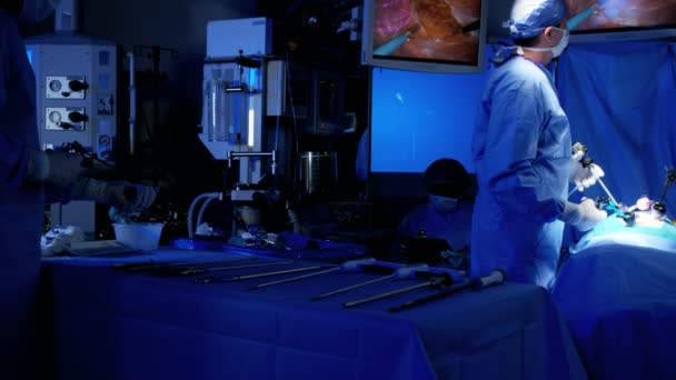 Operación de entrenamiento quirúrgico laparoscópico — Vídeo de stock