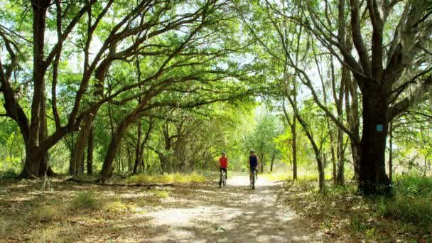 Seniors cycling to keep healthy — Stock Video