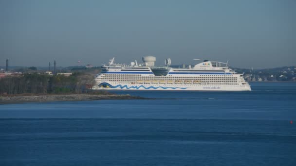 Boston Verenigde Staten November 2017 Luchtfoto Van Cruise Schip Boston — Stockvideo