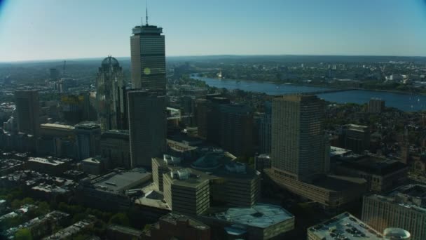 Boston Verenigde Staten November 2017 Luchtfoto Van Centrum Stad Wolkenkrabber — Stockvideo
