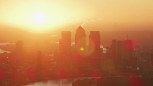 London November 2017 Aerial Sunrise Utsikt Med Solen Flare Över — Stockvideo