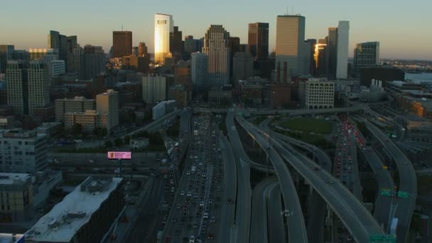 Boston Usa November 2017 Aerial Sunset View Boston Highway City — Stock Video