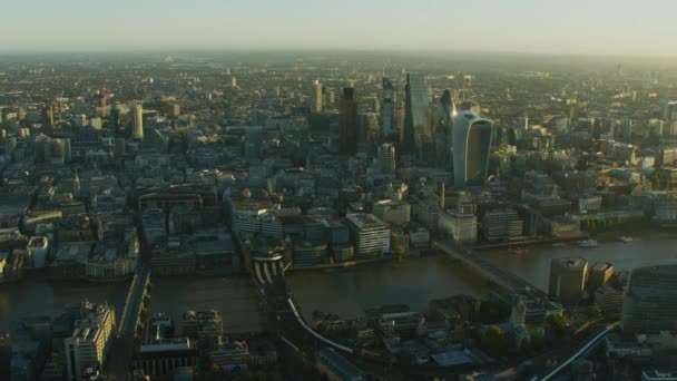 Londres Reino Unido Novembro 2017 Vista Aérea Londres Cityscape Sunrise — Vídeo de Stock