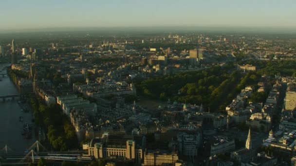 Londen November 2017 Luchtfoto Zonsopgang Weergave Londen Skyline Buckingham Palace — Stockvideo