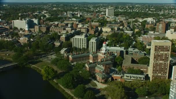 Aerial View Dunster House Undergraduate Learning Facility Situated Charles River — Stock Video