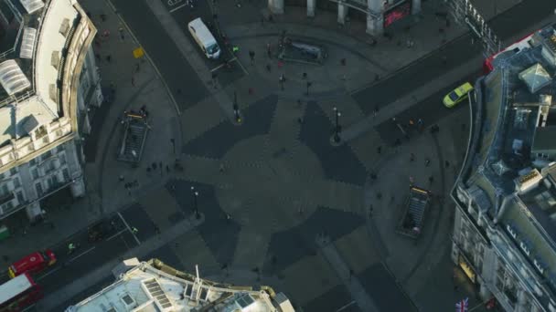 London November 2017 Aerial View Sunrise Pedestrians Crossing Oxford Circus — Stock Video