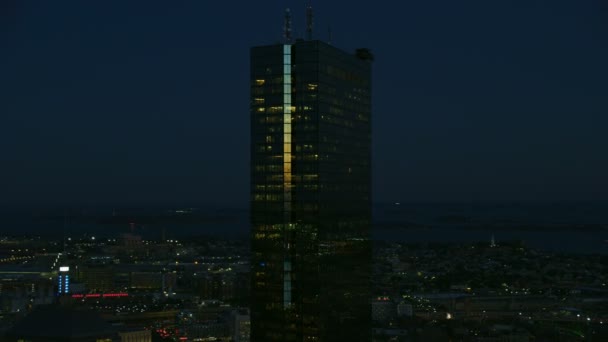 Boston États Unis Novembre 2017 Vue Aérienne Nocturne Ville Illuminée — Video