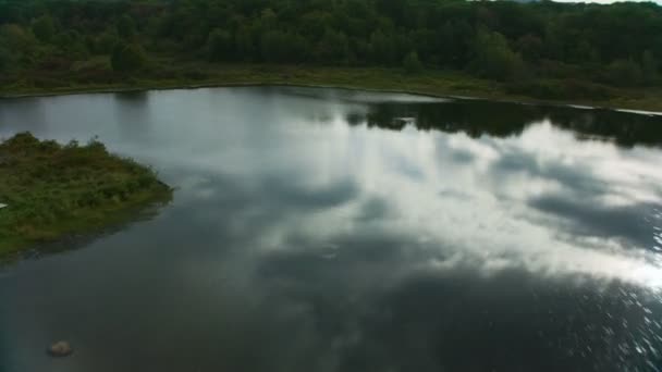 Aerial View Rural Boston New England Landscape River Wildlife Woodland — Stock Video