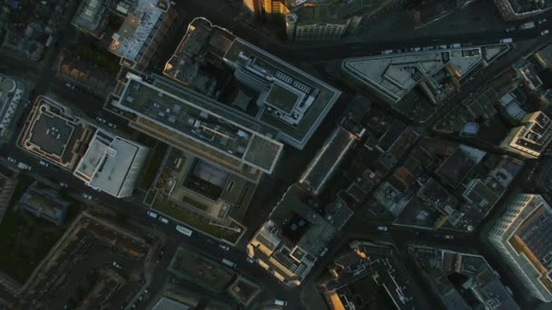 Londen November 2017 Luchtfoto Van Bij Dageraad Daken Straten Wolkenkrabbers — Stockvideo